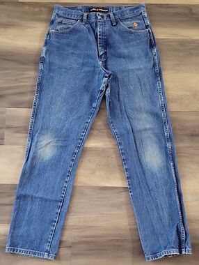 Wrangler FR 34-34 Flame Resistant 13 Original Straight Leg Blue Denim Je…